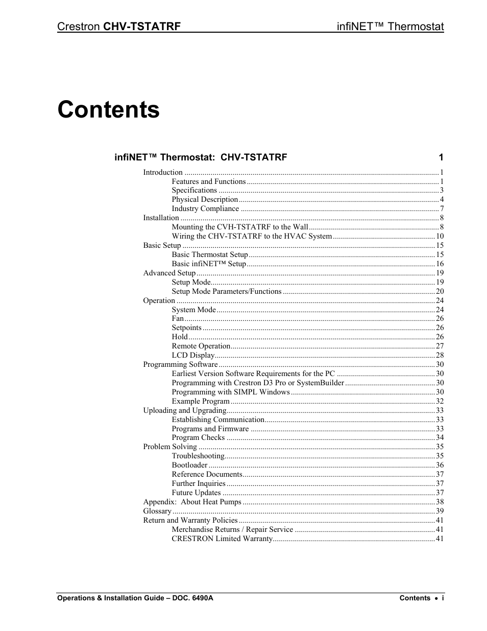 Crestron electronic CHV-TSTATRF User Manual | Page 3 / 48