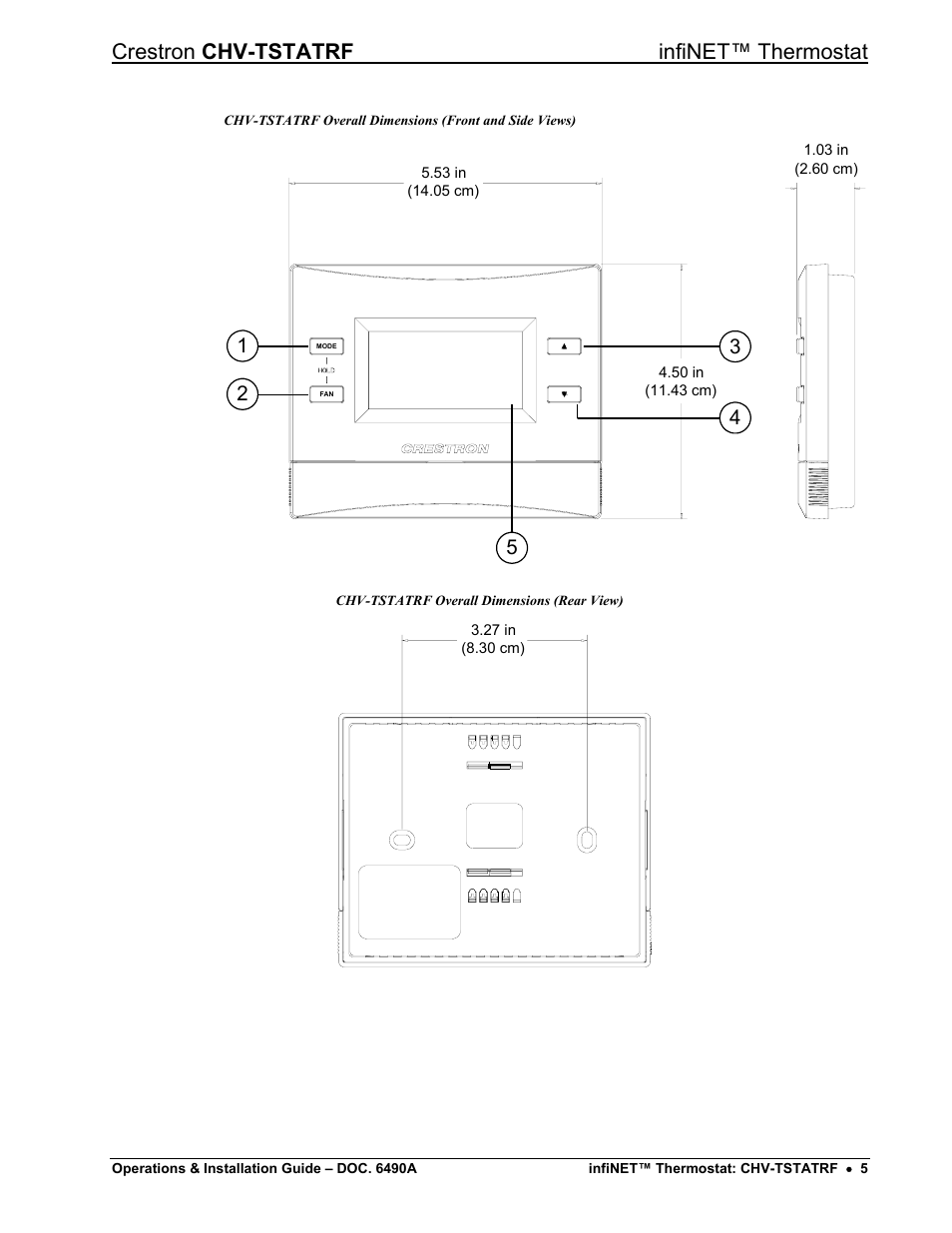 Crestron chv-tstatrf infinet™ thermostat | Crestron electronic CHV-TSTATRF User Manual | Page 9 / 48