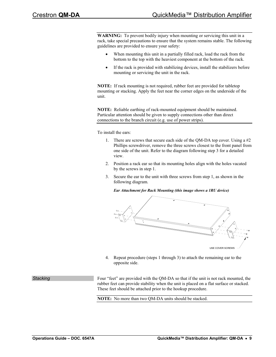 Crestron qm-da quickmedia™ distribution amplifier | Crestron electronic Manual QM-DA User Manual | Page 13 / 20