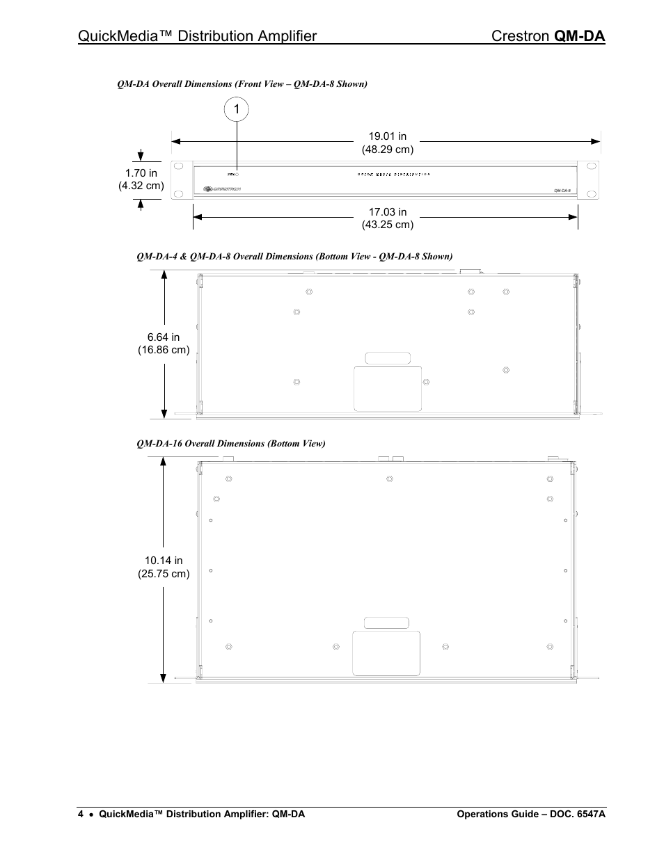 Quickmedia™ distribution amplifier crestron qm-da | Crestron electronic Manual QM-DA User Manual | Page 8 / 20