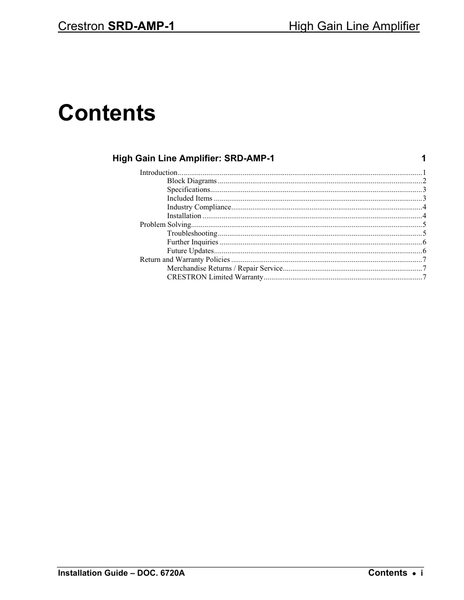 Crestron electronic High-Gain Line Amplifier SRD-AMP-1 User Manual | Page 3 / 12
