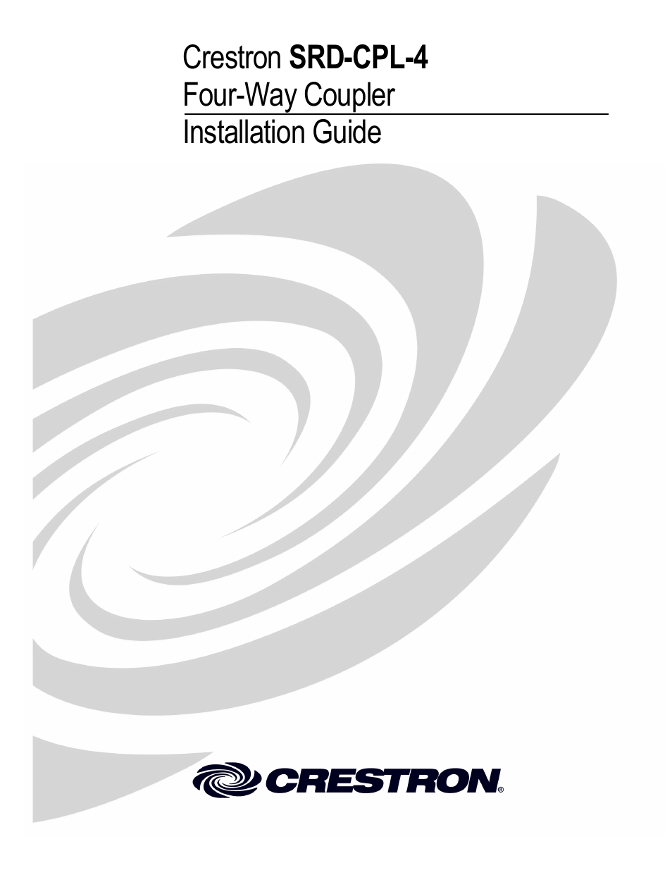 Crestron electronic Four-Way Coupler SRD-CPL-4 User Manual | 12 pages