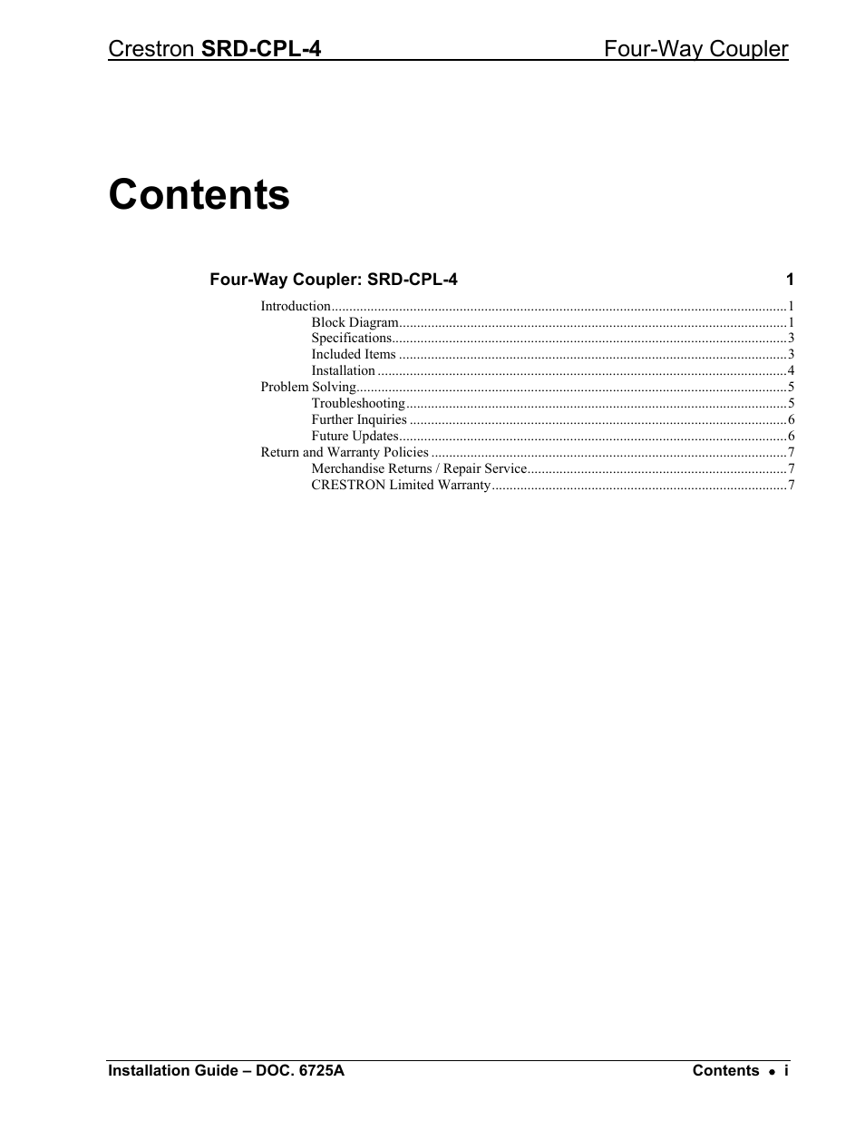 Crestron electronic Four-Way Coupler SRD-CPL-4 User Manual | Page 3 / 12