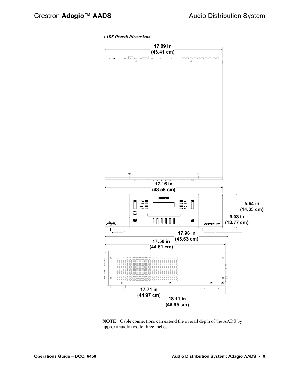 Crestron adagio™ aads audio distribution system | Crestron electronic on wall speaker User Manual | Page 13 / 68
