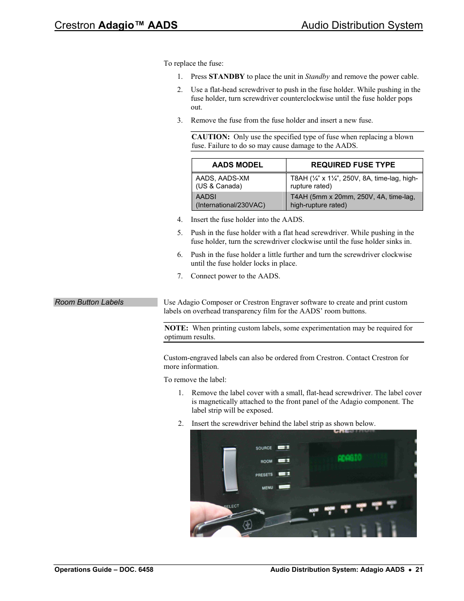 Crestron adagio™ aads audio distribution system | Crestron electronic on wall speaker User Manual | Page 25 / 68