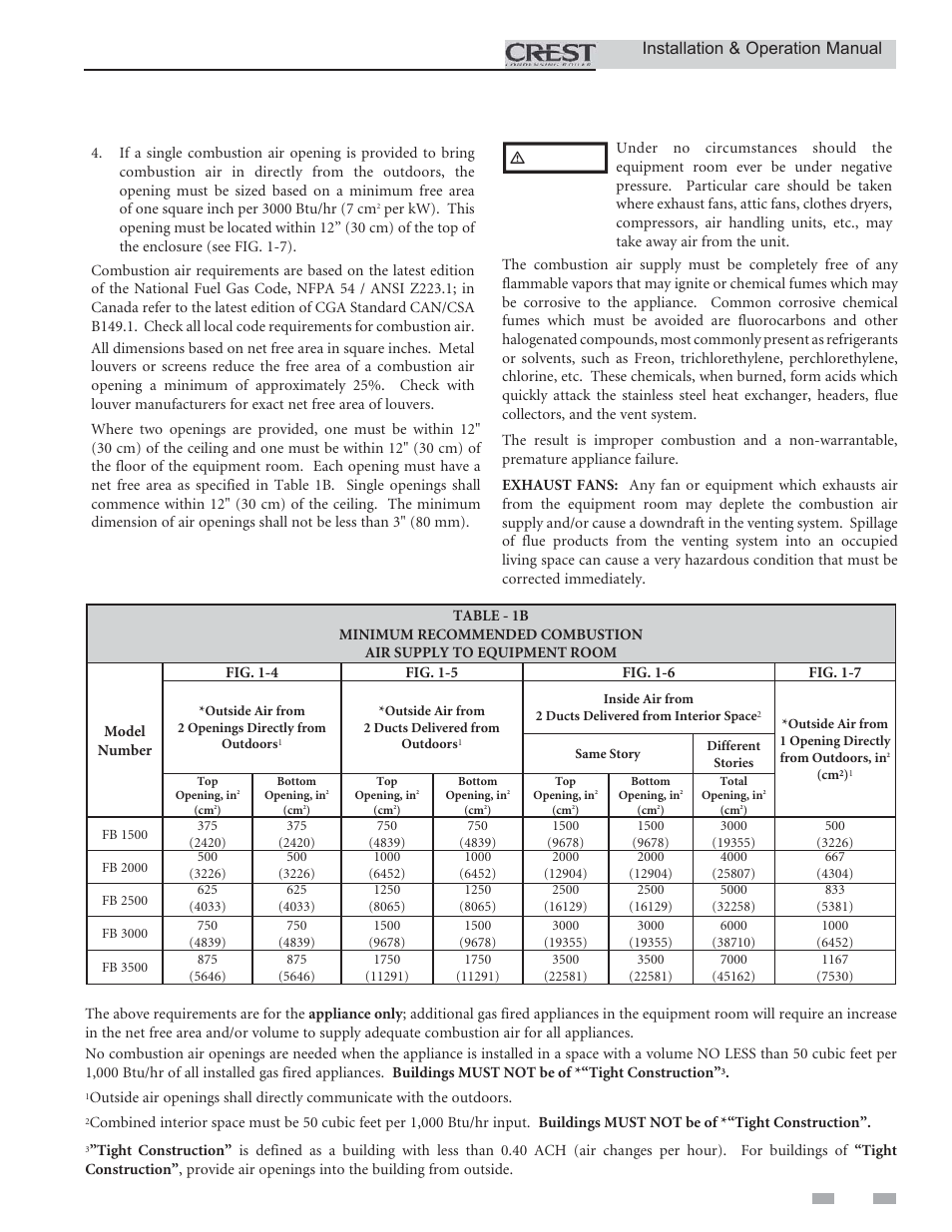 Determine boiler location, Installation & operation manual | Crestron electronic Crest Condensing Boiler 3.5 User Manual | Page 13 / 60