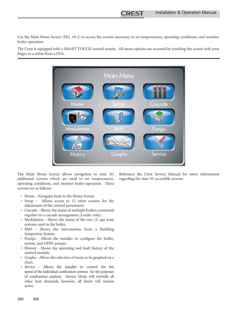 Operating information | Crestron electronic Crest Condensing Boiler 3.5 User Manual | Page 52 / 60