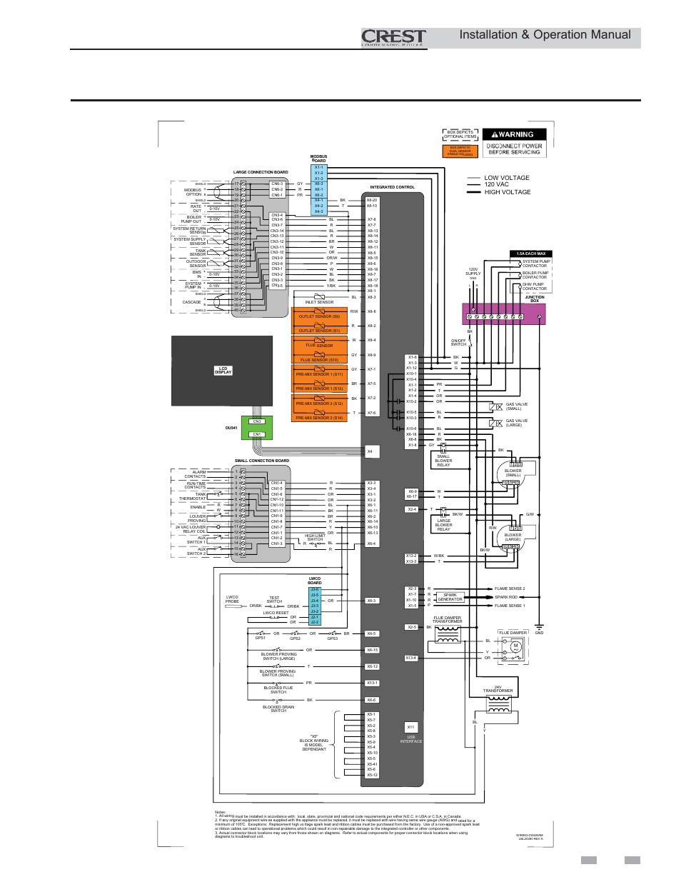 Diagrams, Installation & operation manual, Figure 12-2 wiring diagram | Continued) | Crestron electronic Crest Condensing Boiler 3.5 User Manual | Page 59 / 60