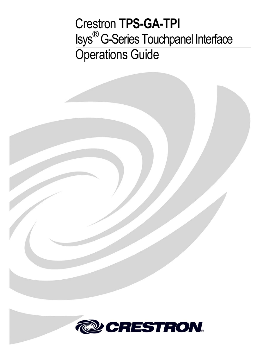 Crestron electronic TPS-GA-TPI User Manual | 56 pages