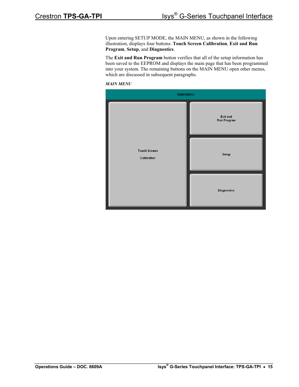 Crestron tps-ga-tpi isys, G-series touchpanel interface | Crestron electronic TPS-GA-TPI User Manual | Page 19 / 56