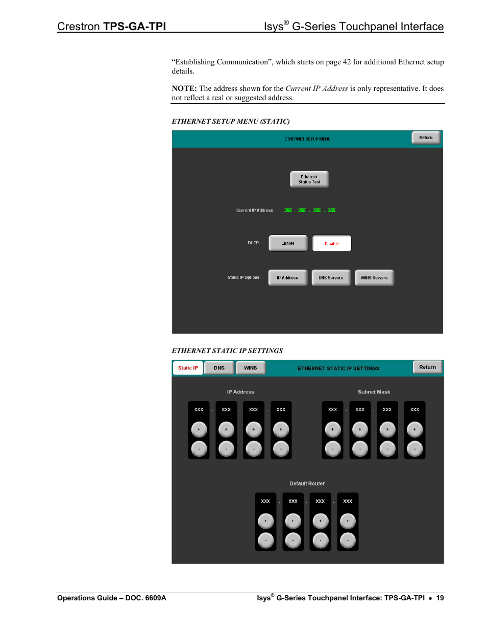 Crestron tps-ga-tpi isys, G-series touchpanel interface | Crestron electronic TPS-GA-TPI User Manual | Page 23 / 56