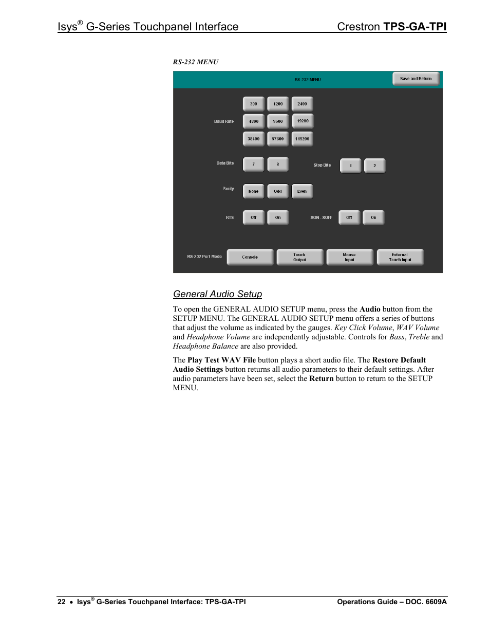 Isys, G-series touchpanel interface crestron tps-ga-tpi | Crestron electronic TPS-GA-TPI User Manual | Page 26 / 56