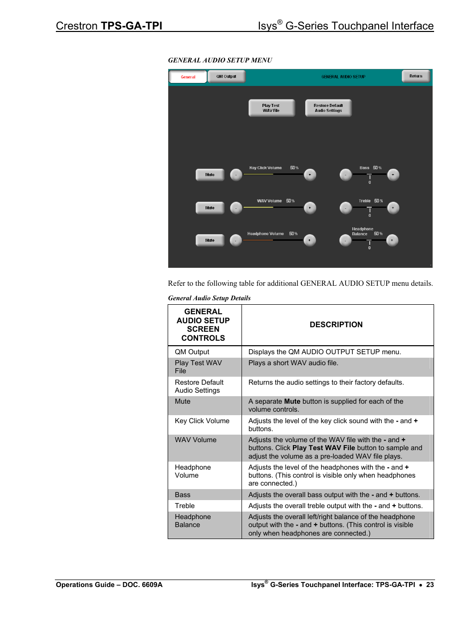 Crestron tps-ga-tpi isys, G-series touchpanel interface | Crestron electronic TPS-GA-TPI User Manual | Page 27 / 56