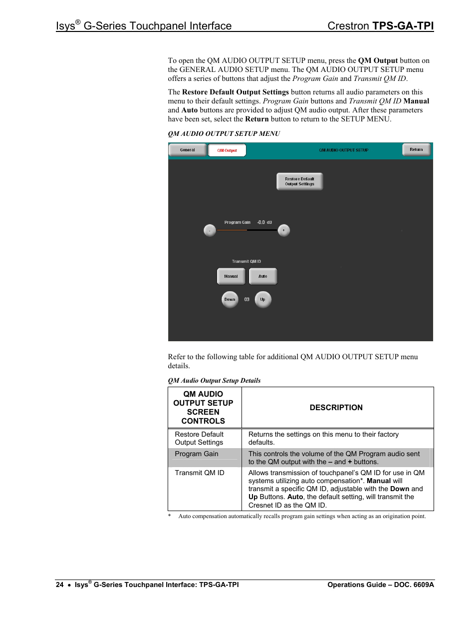 Isys, G-series touchpanel interface crestron tps-ga-tpi | Crestron electronic TPS-GA-TPI User Manual | Page 28 / 56