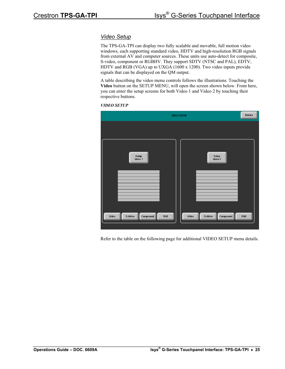 Crestron tps-ga-tpi isys, G-series touchpanel interface | Crestron electronic TPS-GA-TPI User Manual | Page 29 / 56
