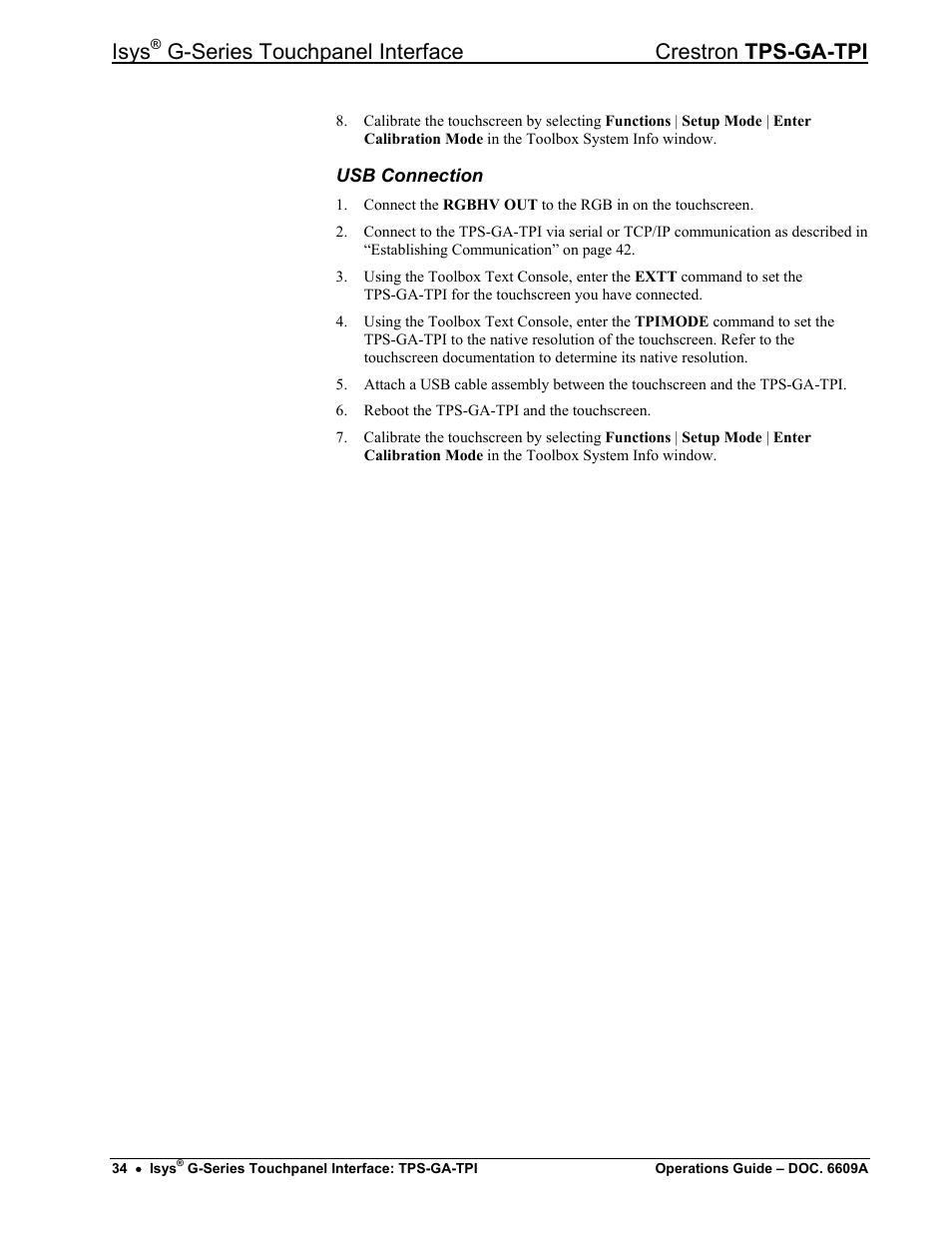 Isys, G-series touchpanel interface crestron tps-ga-tpi | Crestron electronic TPS-GA-TPI User Manual | Page 38 / 56