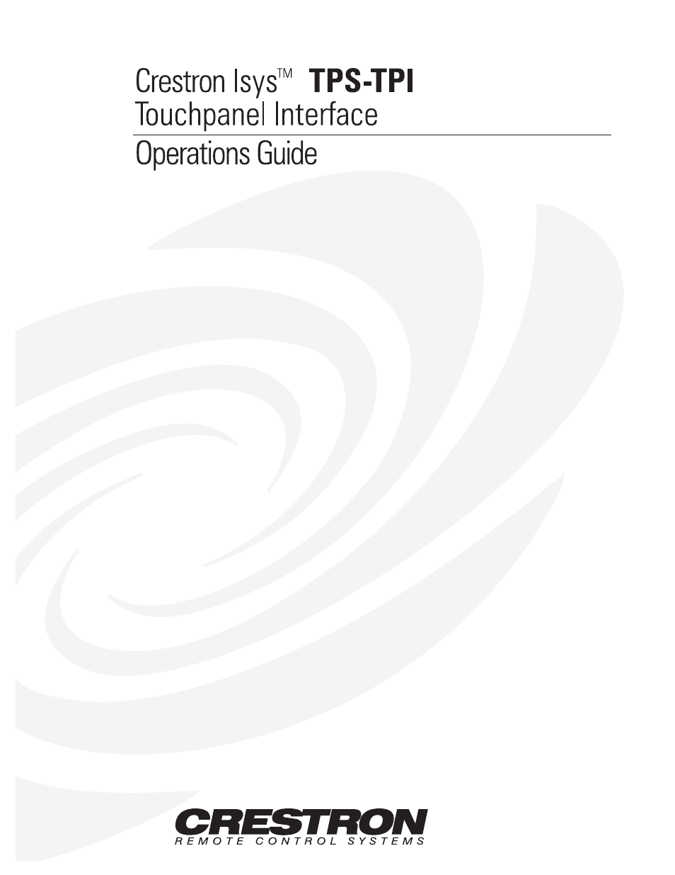 Crestron electronic TPS-TPI User Manual | 48 pages
