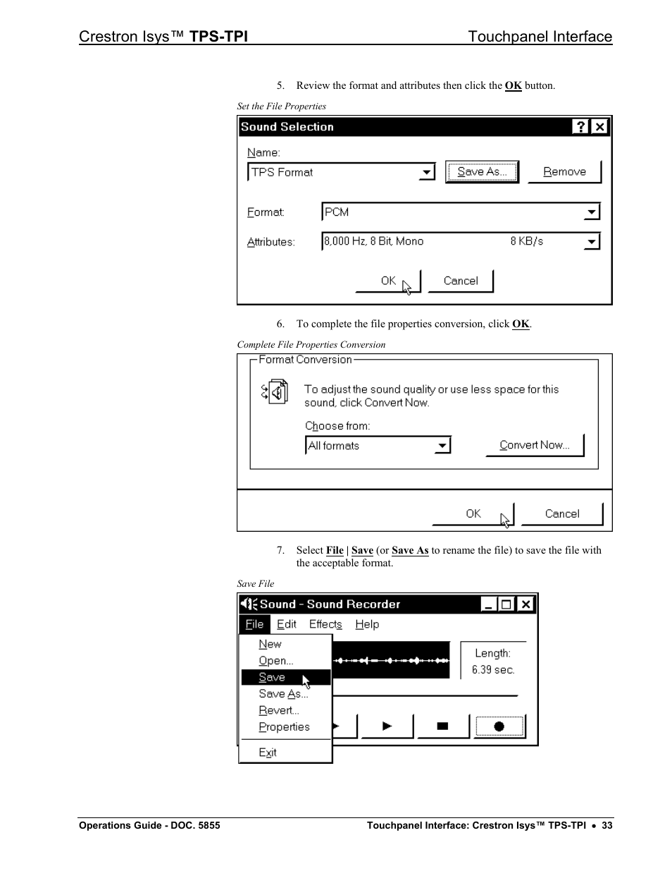 Crestron isys™ tps-tpi touchpanel interface | Crestron electronic TPS-TPI User Manual | Page 37 / 48