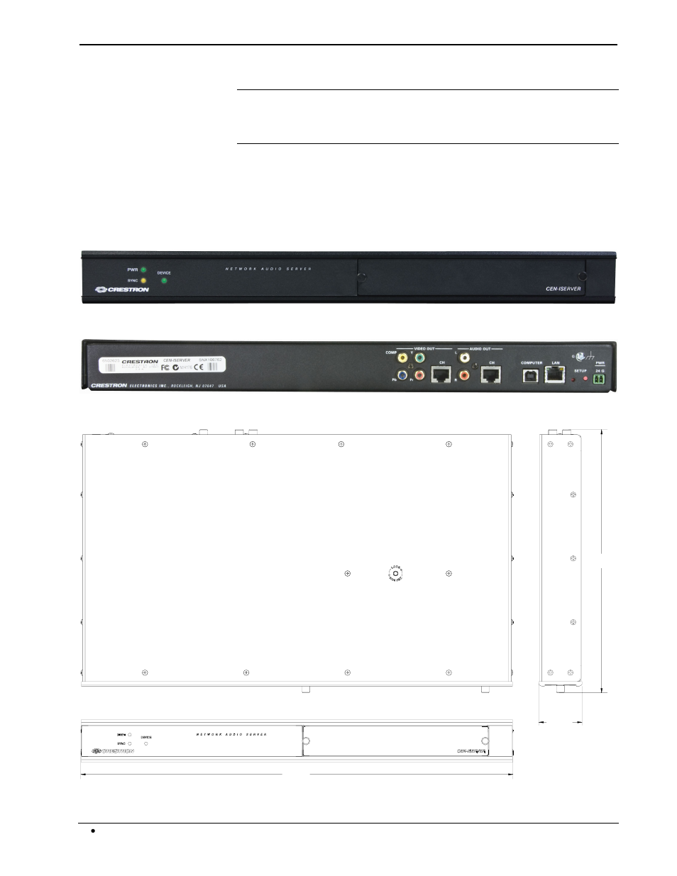 Physical description | Crestron electronic CEN-iServer User Manual | Page 12 / 32