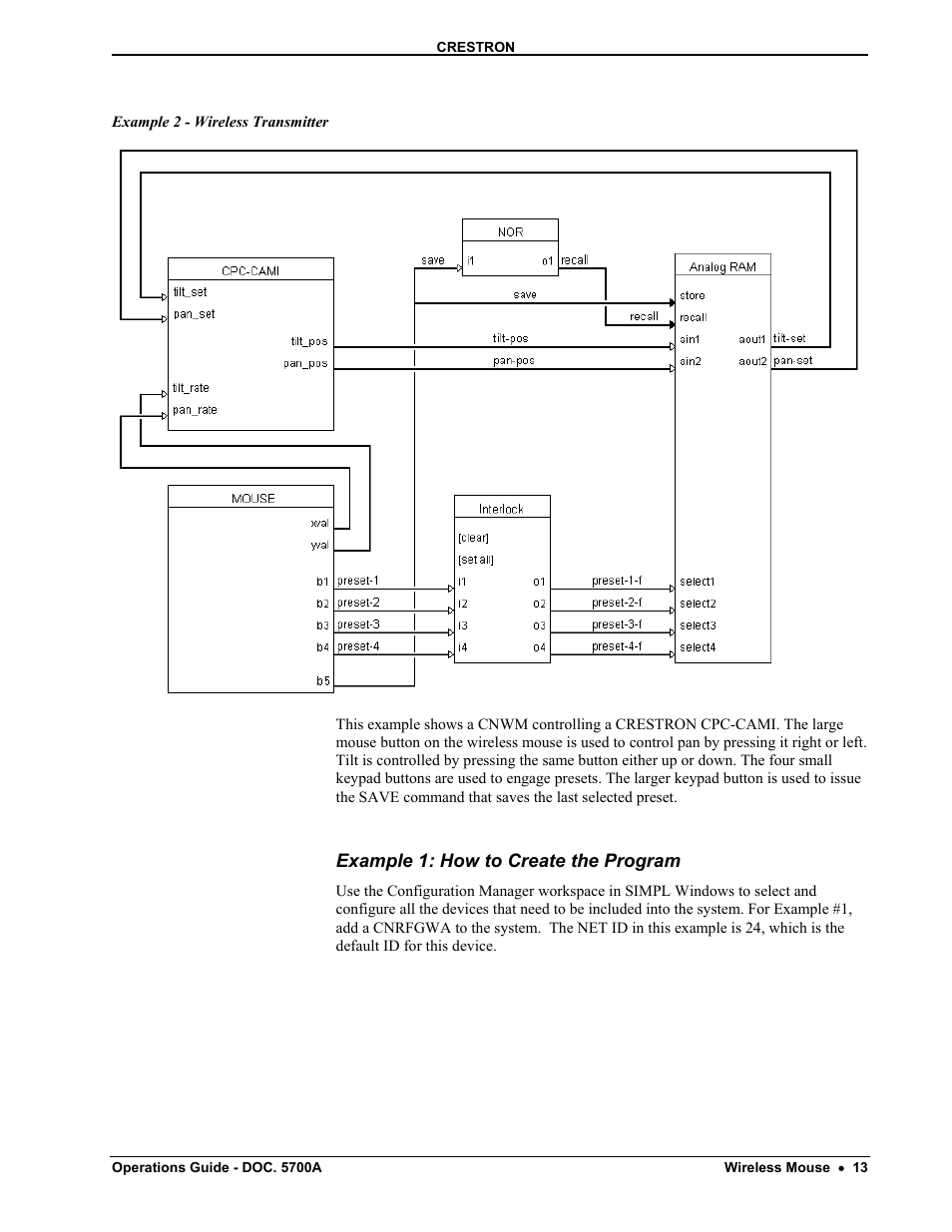 Example 1: how to create the program | Crestron electronic CNWM User Manual | Page 17 / 32