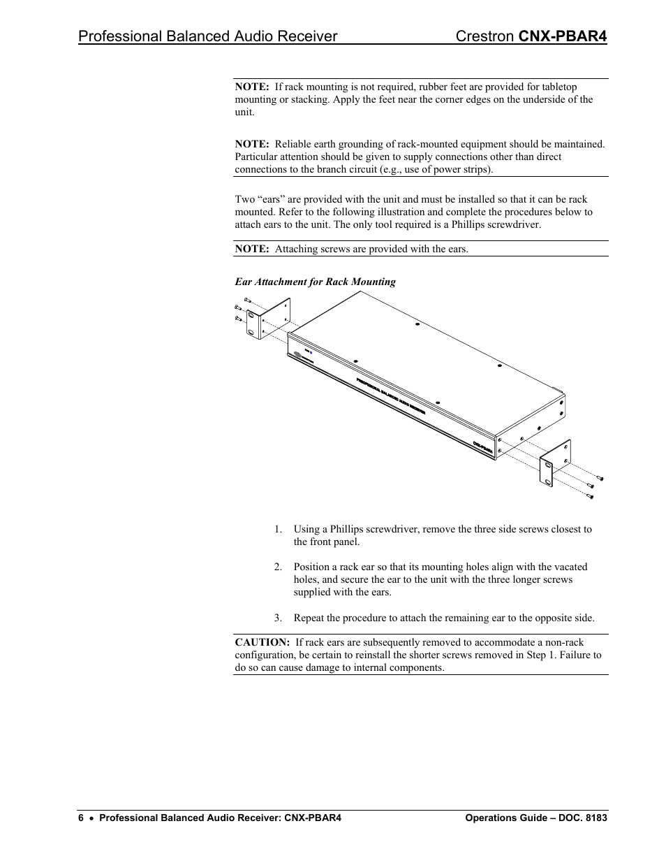 Crestron electronic CNX-PBAR4 User Manual | Page 10 / 16