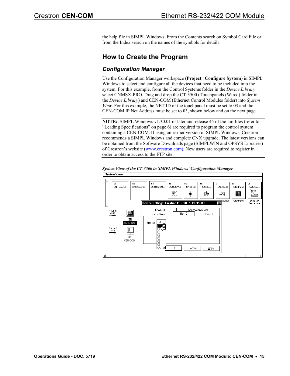 How to create the program, Configuration manager | Crestron electronic RS-232/42 User Manual | Page 19 / 28