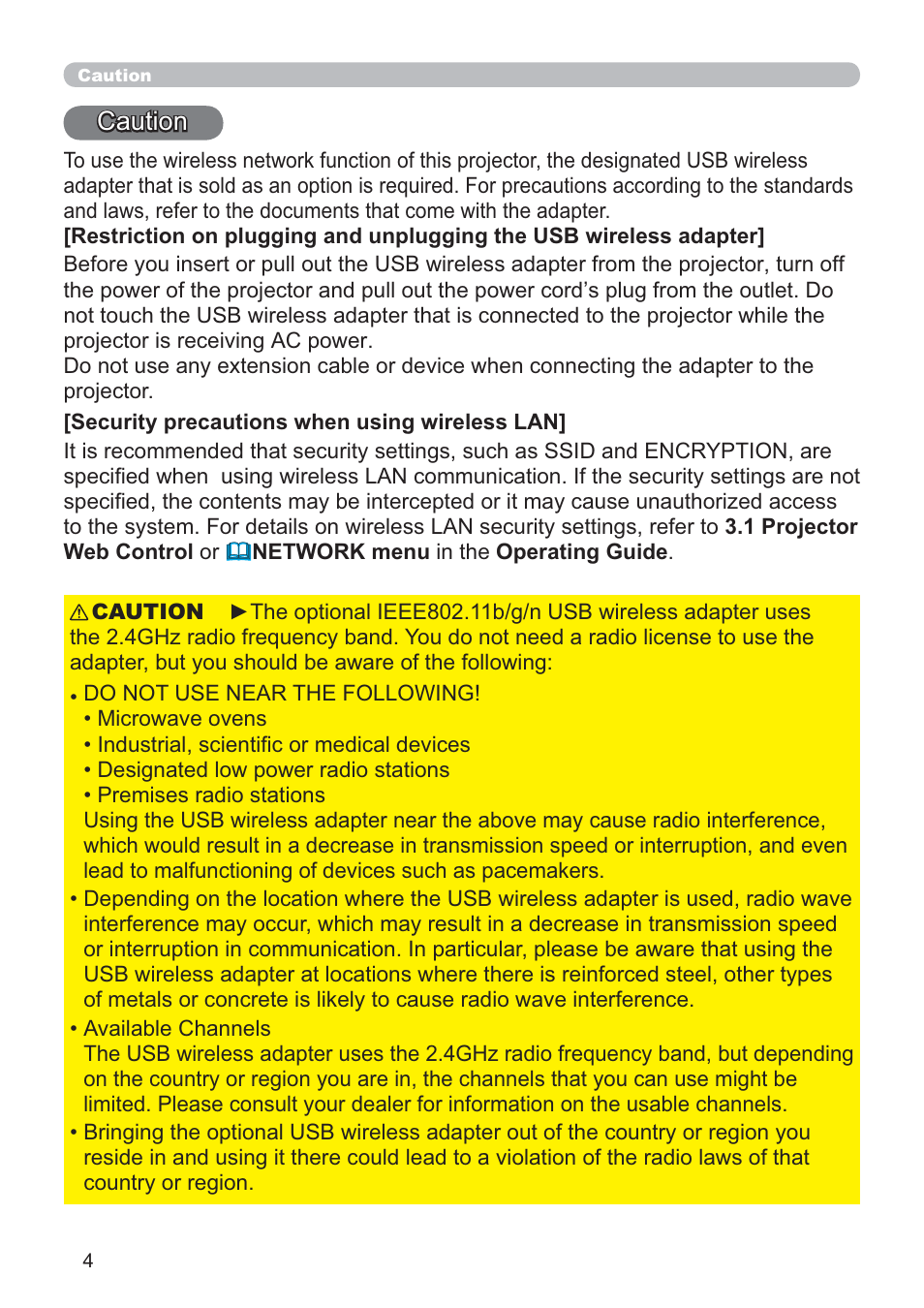 Caution | Crestron electronic ROOMVIEW CP-X4014WN User Manual | Page 4 / 70