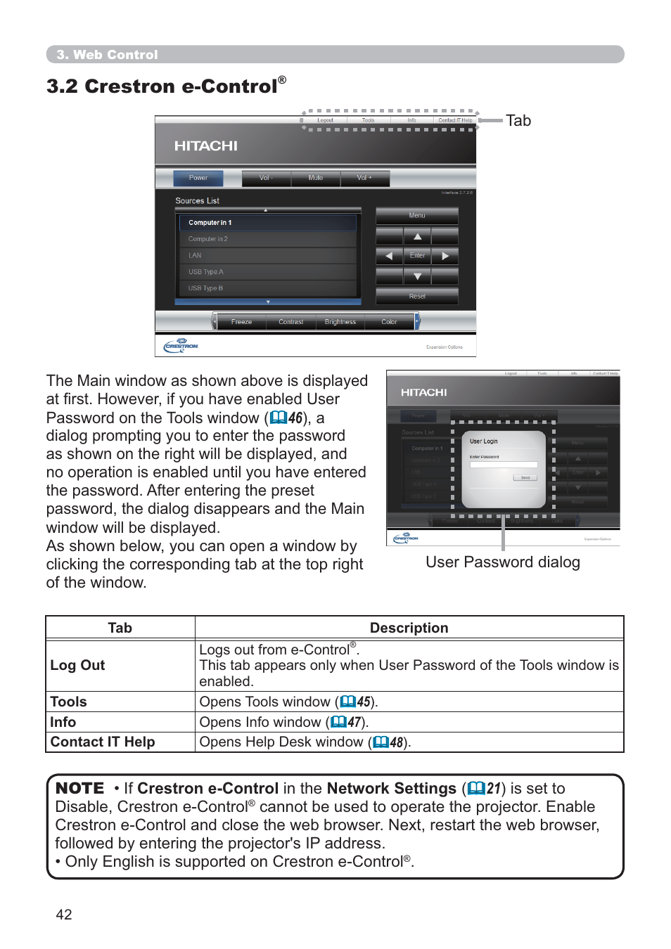 2 crestron e-control | Crestron electronic ROOMVIEW CP-X4014WN User Manual | Page 42 / 70