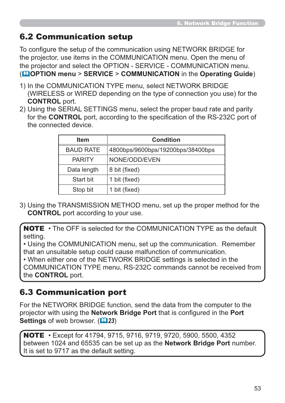 2 communication setup 6.3 communication port | Crestron electronic ROOMVIEW CP-X4014WN User Manual | Page 53 / 70