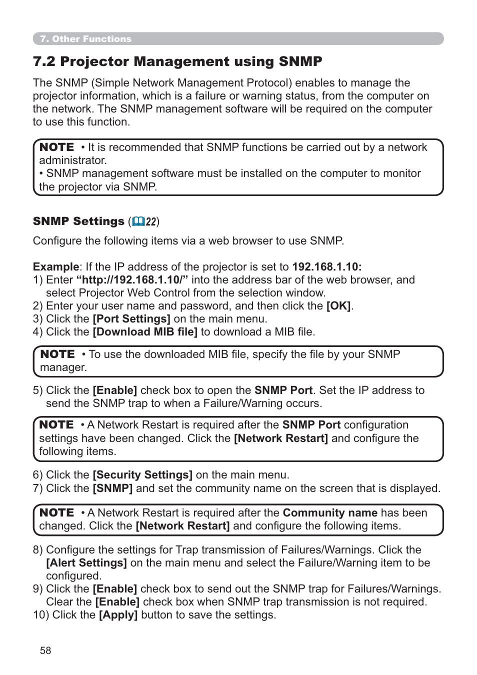 2 projector management using snmp | Crestron electronic ROOMVIEW CP-X4014WN User Manual | Page 58 / 70