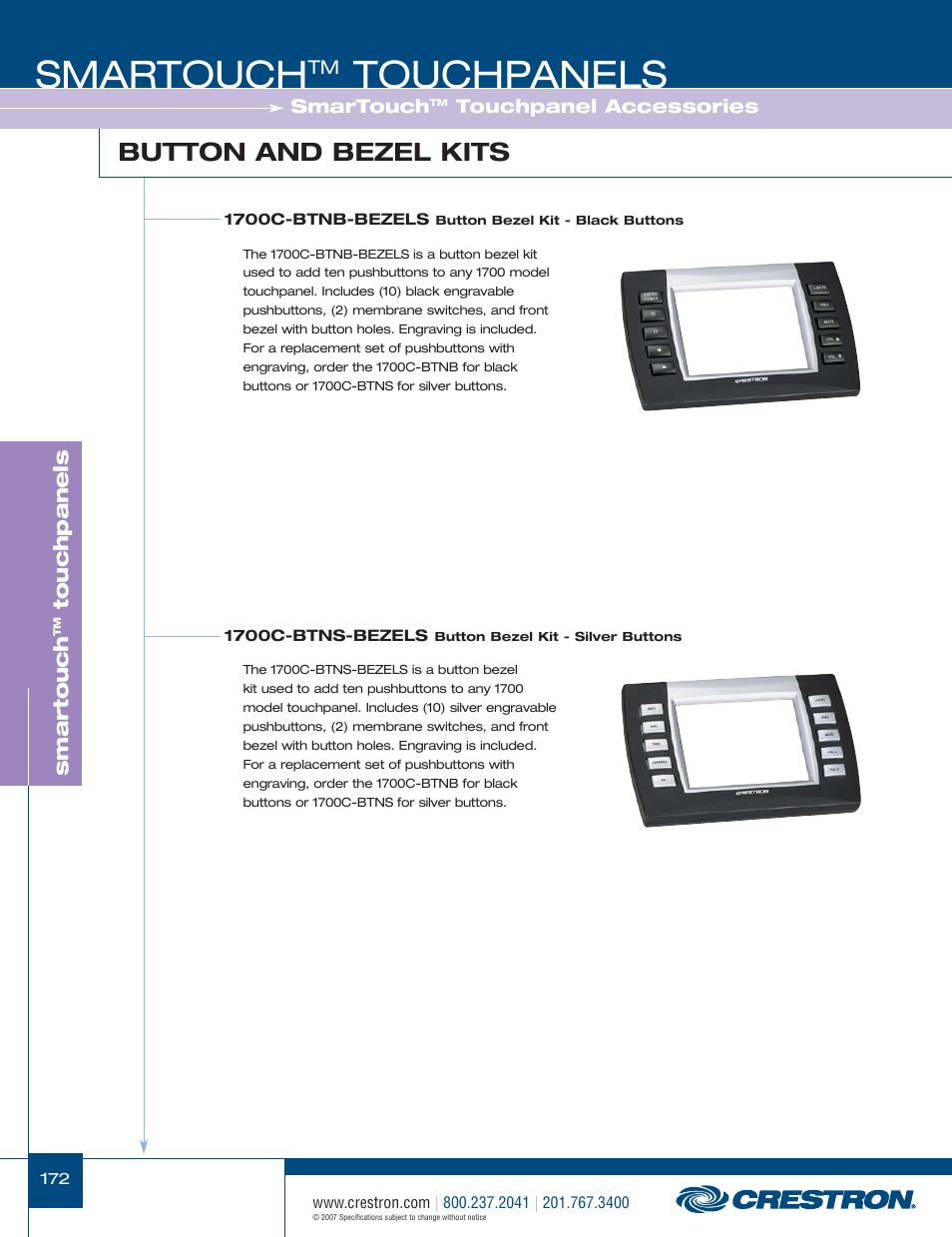 48399_172.pdf, Smartouch, Touchpanels | Button and bezel kits, Smar touch | Crestron electronic STX-1700CW User Manual | Page 20 / 36