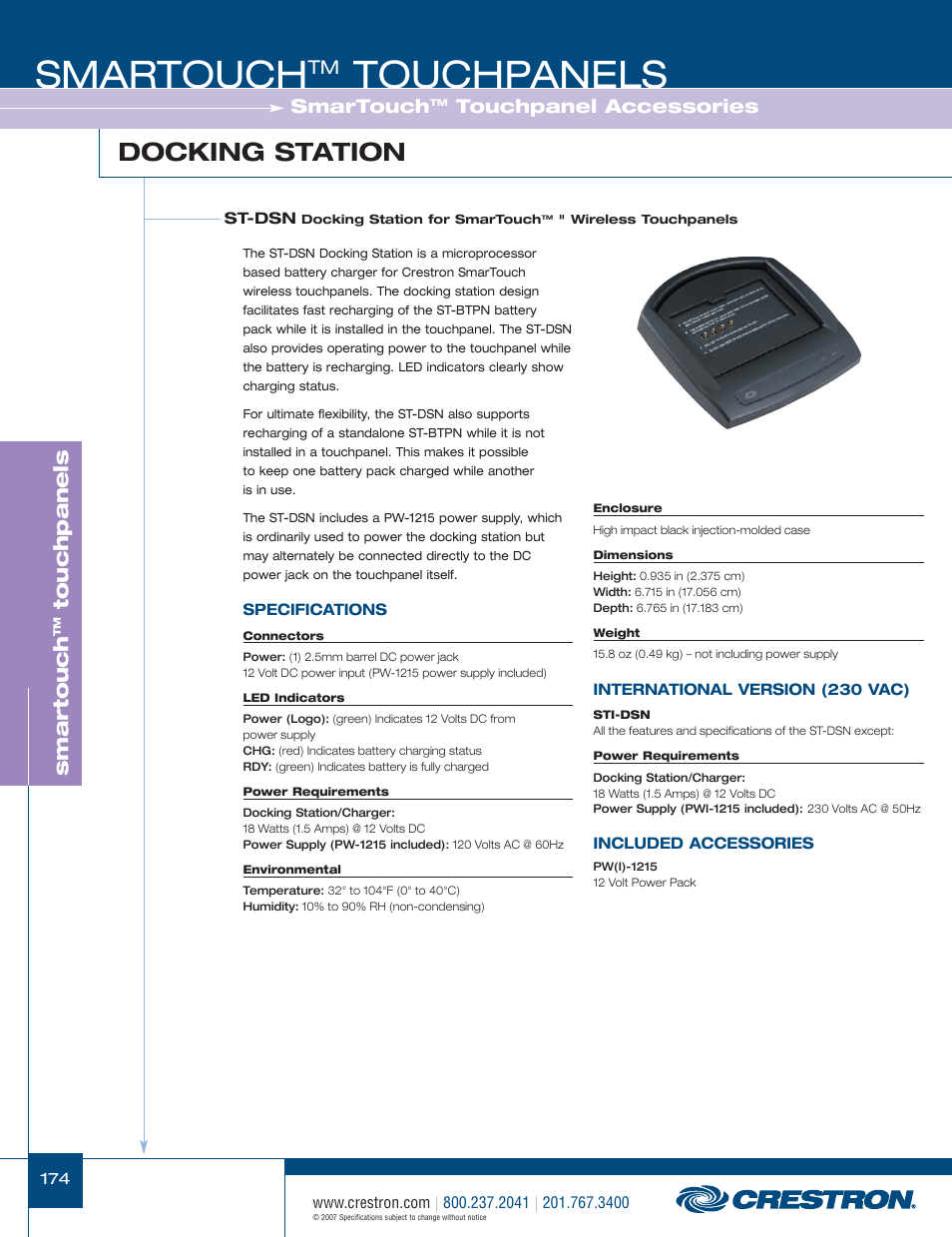 48399_174.pdf, Smartouch, Touchpanels | Docking station, Smar touch, Touchpanel accessories | Crestron electronic STX-1700CW User Manual | Page 22 / 36