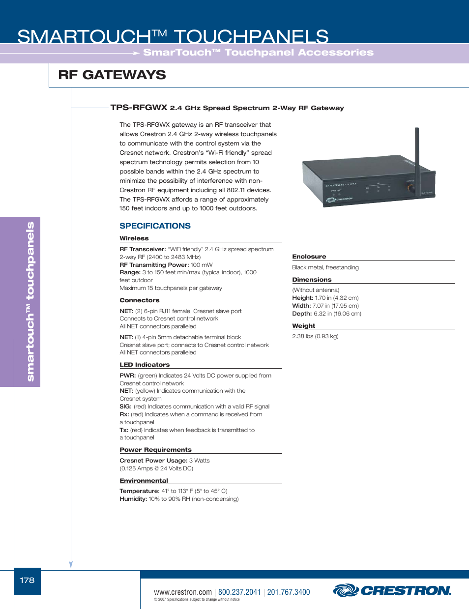 48399_178.pdf, Smartouch, Touchpanels | Rf gateways, Smar touch, Touchpanel accessories | Crestron electronic STX-1700CW User Manual | Page 26 / 36