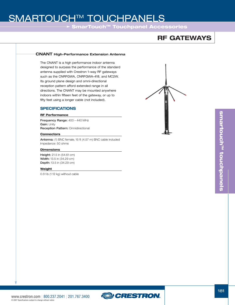 48399_181.pdf, Smartouch, Touchpanels | Rf gateways, Smar touch | Crestron electronic STX-1700CW User Manual | Page 29 / 36