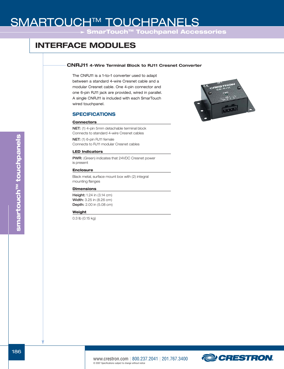 48399_186.pdf, Smartouch, Touchpanels | Interface modules, Smar touch | Crestron electronic STX-1700CW User Manual | Page 34 / 36