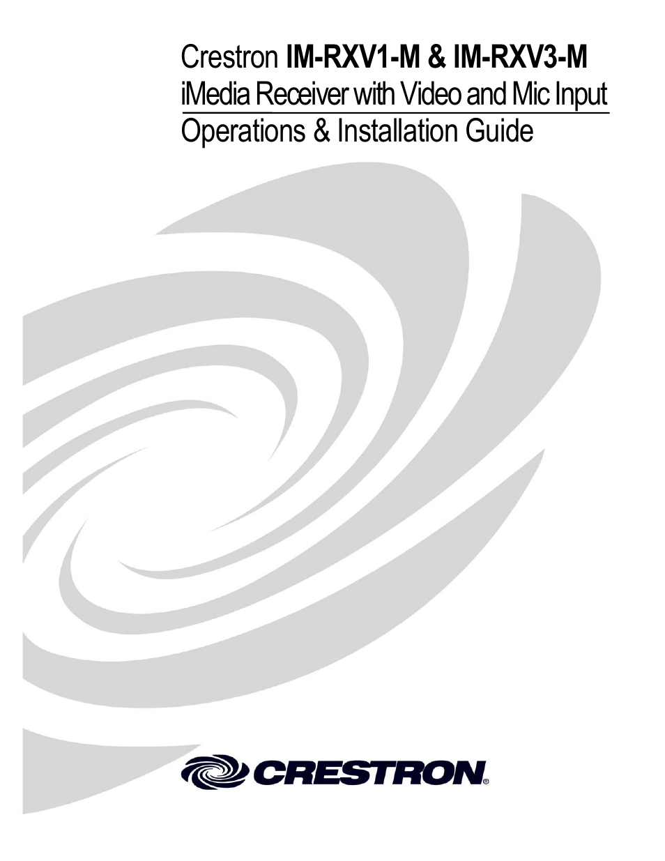 Crestron electronic IM-RXV1-M User Manual | 28 pages