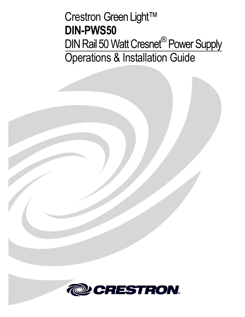 Crestron electronic DIN-PWS50 User Manual | 24 pages