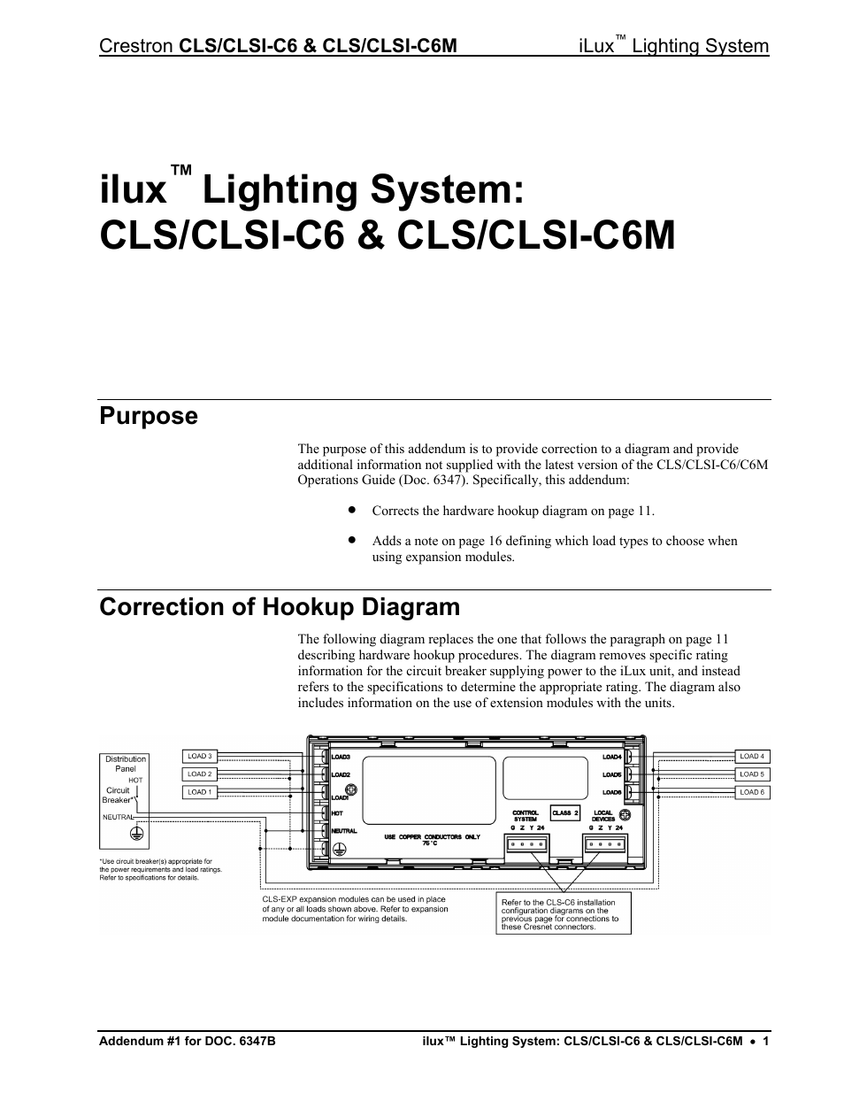 Crestron electronic iLux CLSI-C6M User Manual | 2 pages
