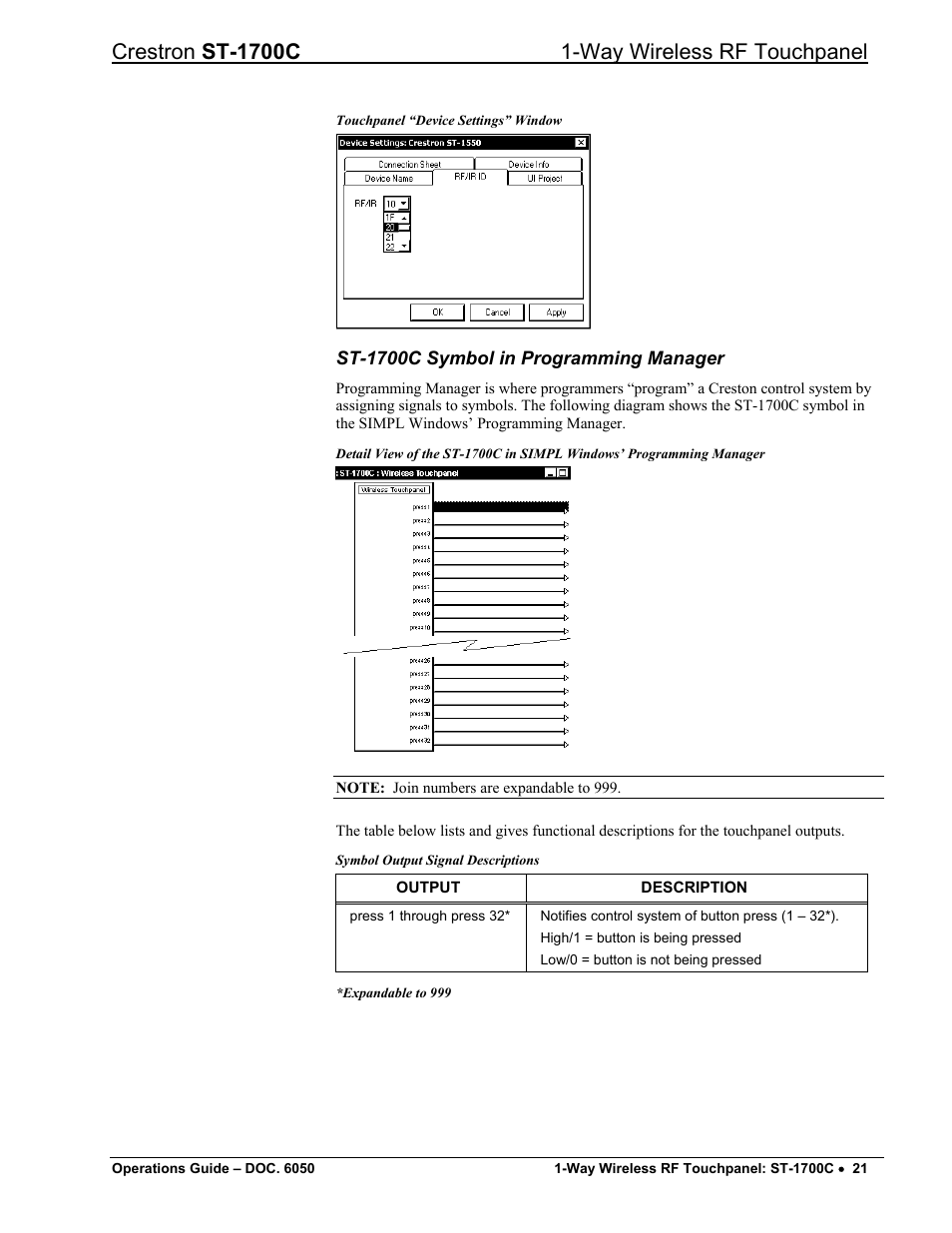 St-1700c symbol in programming manager | Crestron electronic ST-1700C User Manual | Page 25 / 40
