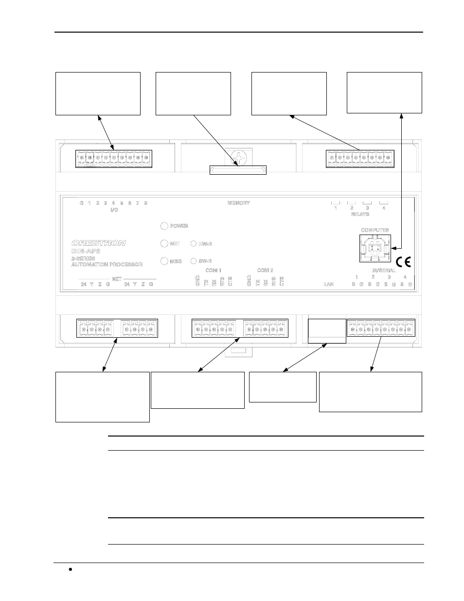 Din rail control processor crestron din-ap2, Hardware connections for the din-ap2 | Crestron electronic DIN Rail Control Processor DIN-AP2 User Manual | Page 20 / 40