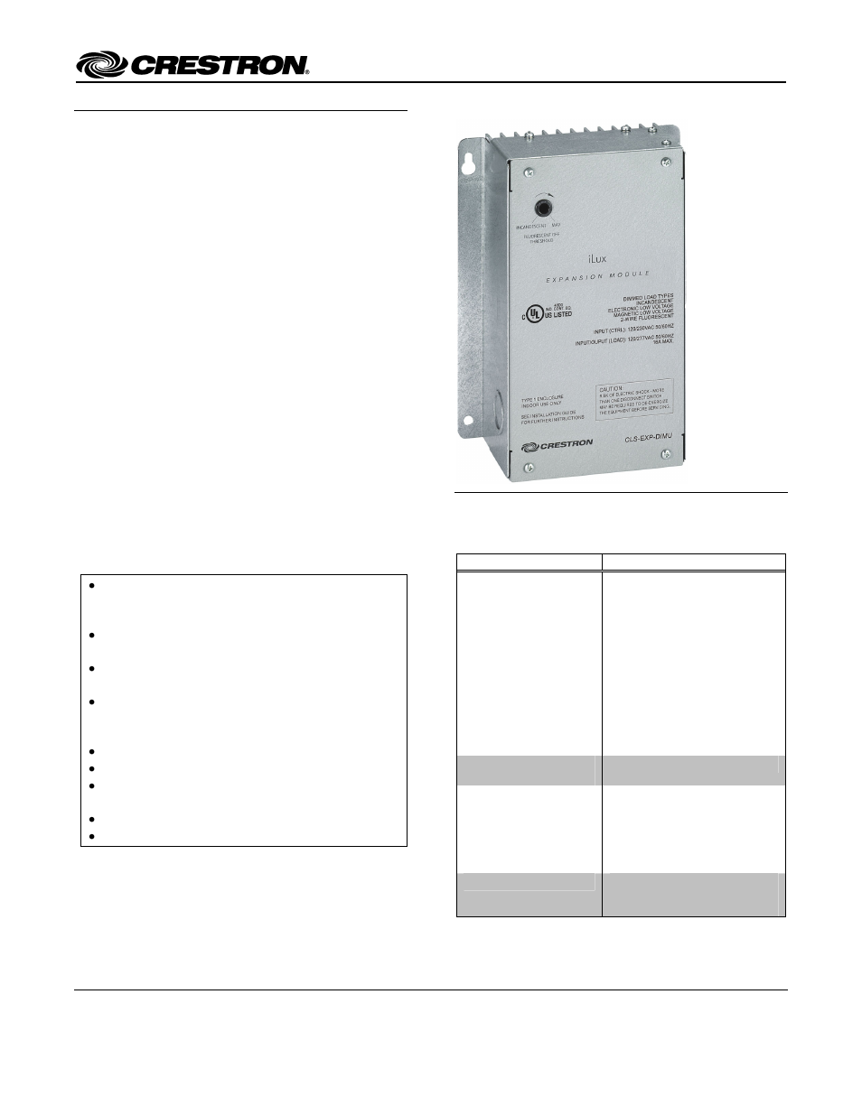 Crestron electronic Crestron iLux CLS-C6 series User Manual | 8 pages