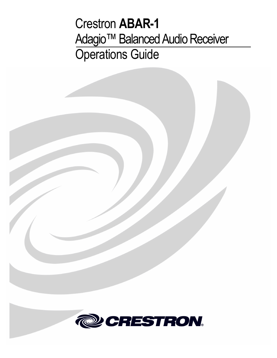 Crestron electronic ABAR-1 User Manual | 16 pages