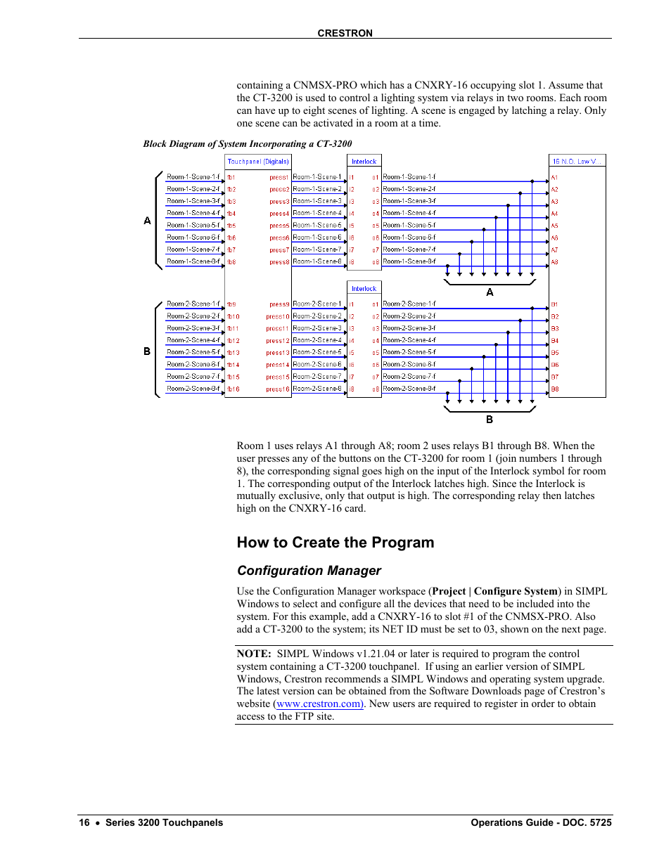 How to create the program, Configuration manager | Crestron electronic 3200 User Manual | Page 20 / 32