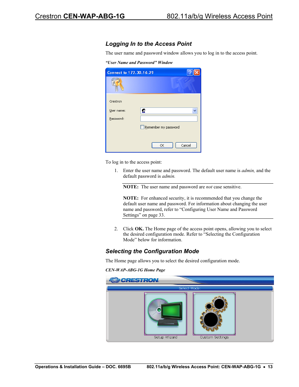 Point” on | Crestron electronic One-Gang 802.11a/b/g Wireless Access Point CEN-WAP-ABG-1G User Manual | Page 17 / 56