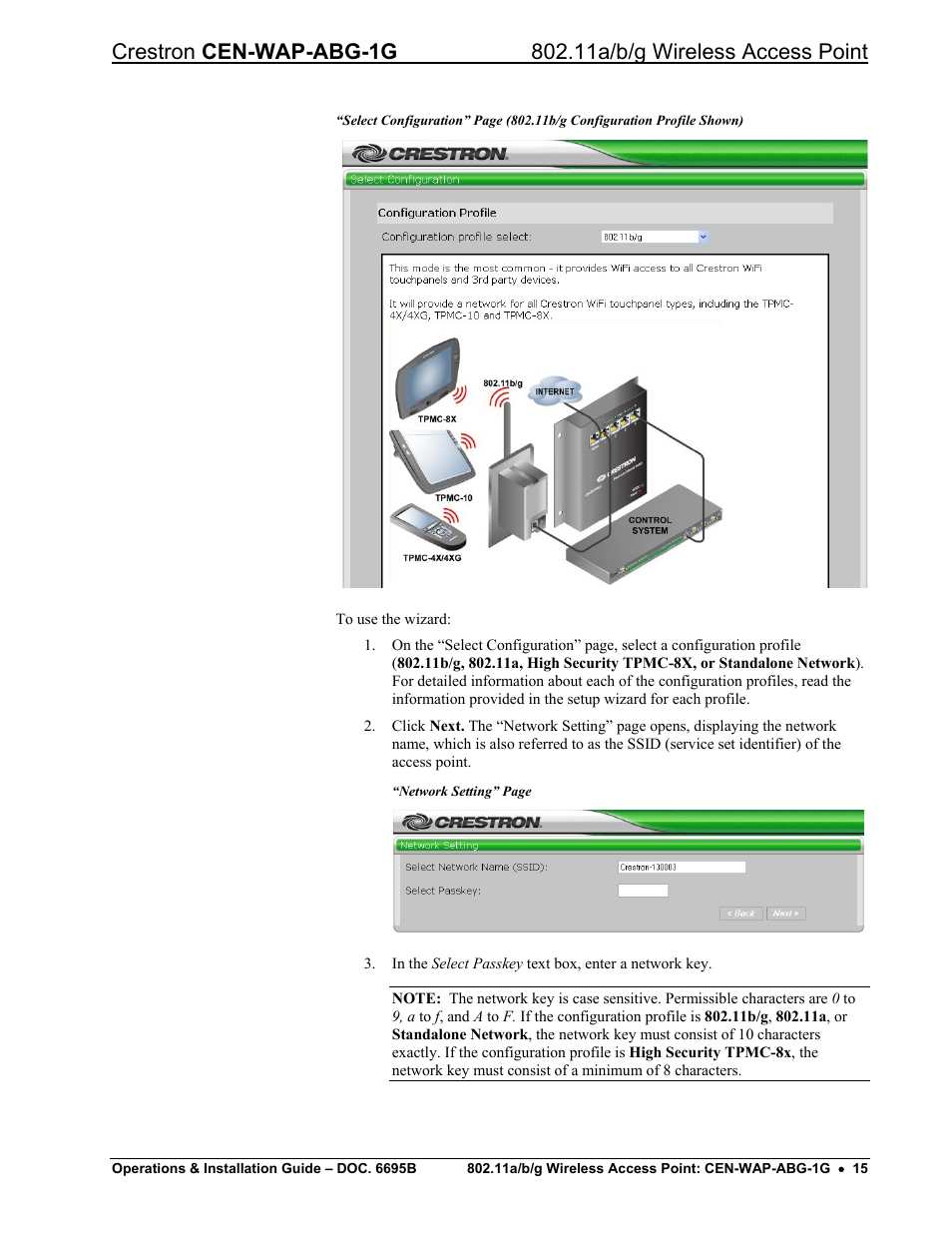 Crestron electronic One-Gang 802.11a/b/g Wireless Access Point CEN-WAP-ABG-1G User Manual | Page 19 / 56