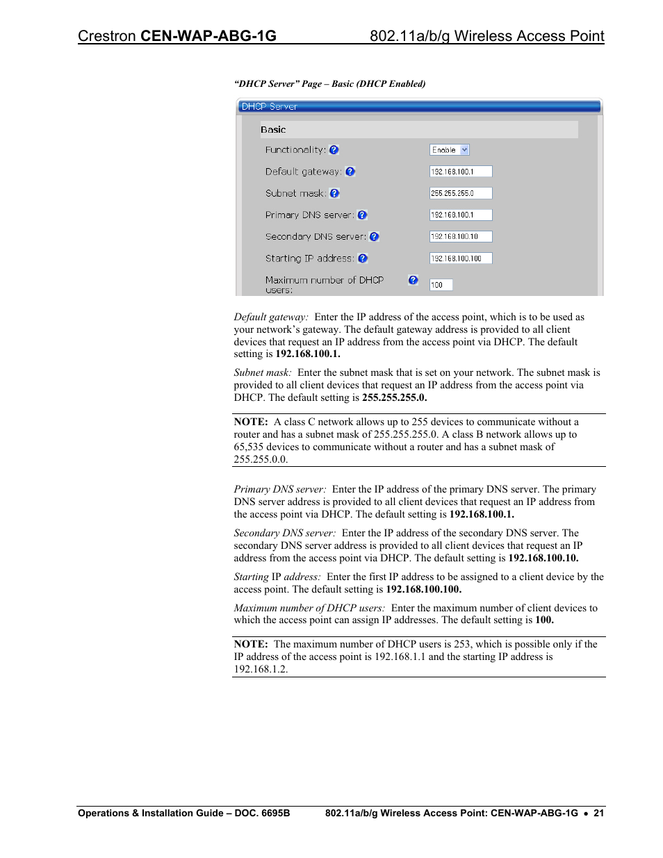 Crestron electronic One-Gang 802.11a/b/g Wireless Access Point CEN-WAP-ABG-1G User Manual | Page 25 / 56