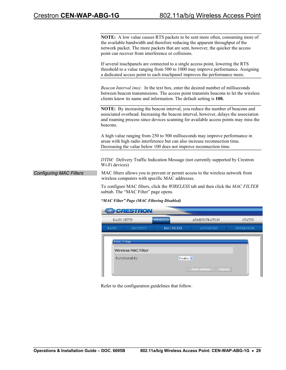 Crestron electronic One-Gang 802.11a/b/g Wireless Access Point CEN-WAP-ABG-1G User Manual | Page 33 / 56