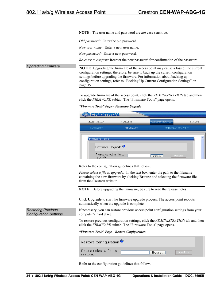 Crestron electronic One-Gang 802.11a/b/g Wireless Access Point CEN-WAP-ABG-1G User Manual | Page 38 / 56