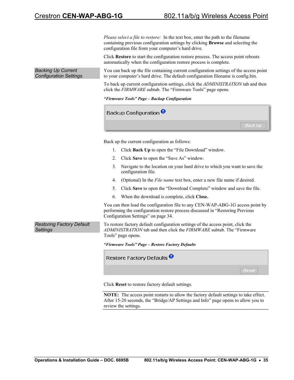 Crestron electronic One-Gang 802.11a/b/g Wireless Access Point CEN-WAP-ABG-1G User Manual | Page 39 / 56