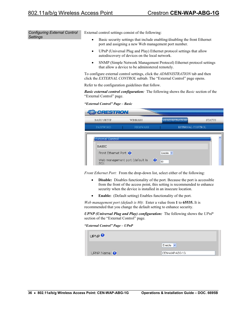 Crestron electronic One-Gang 802.11a/b/g Wireless Access Point CEN-WAP-ABG-1G User Manual | Page 40 / 56